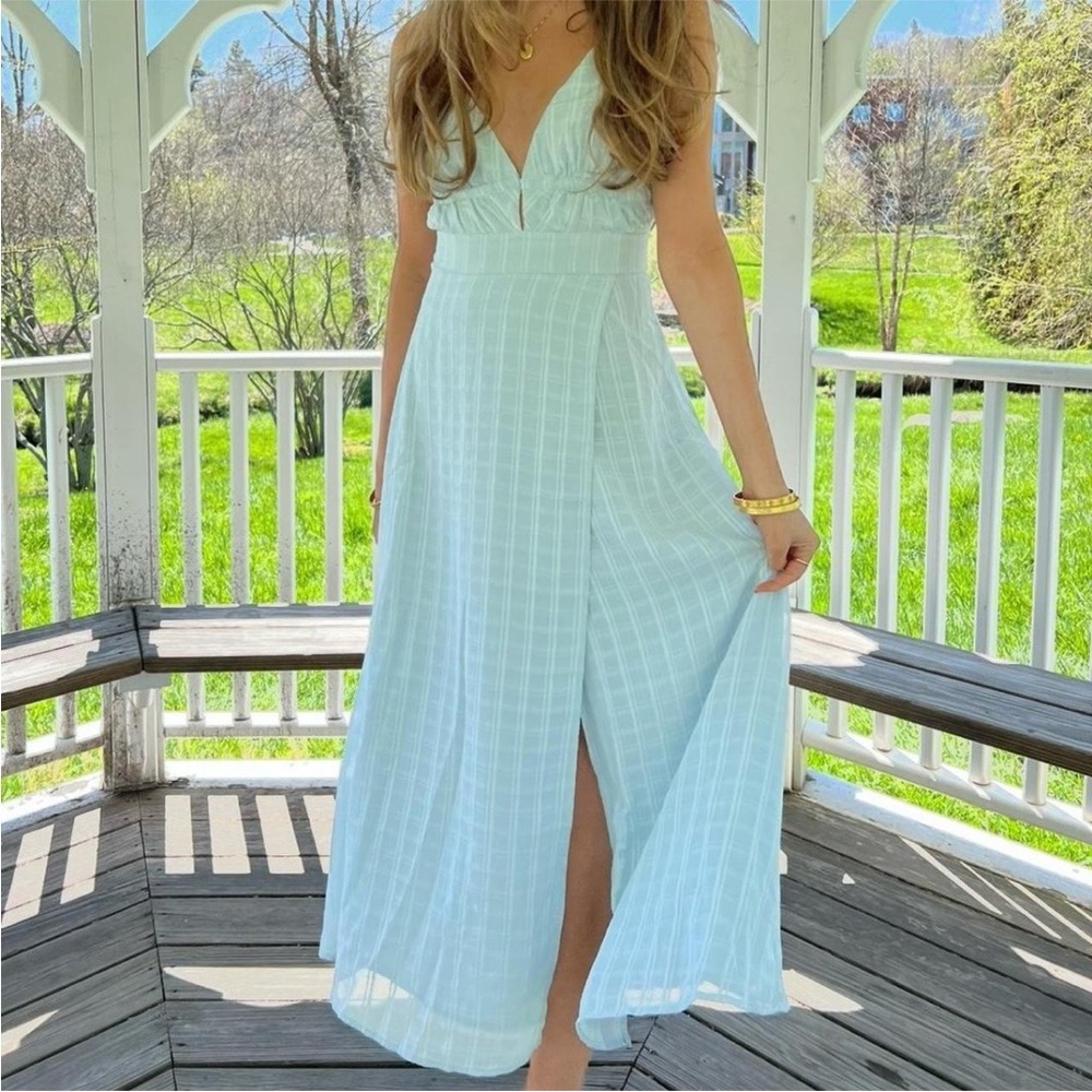 Lulu's Light Blue Midi Dress